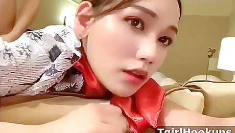 Asian hottie is going to make her pussy as wet as she can