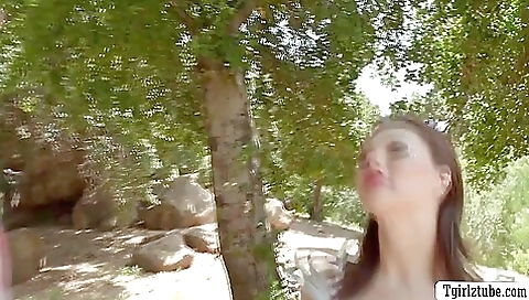 Bareback action for an attractive brunette with a nice ass