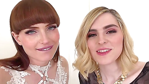 Blonde and brunette babe share a big ass in a homemade porn