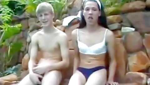 Brunette with a nice ass and tanned body in lingerie