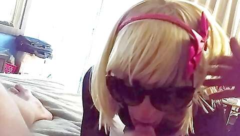Crossdresser First Time Sucks Cock Gets Fucked Facial Full Sissy
